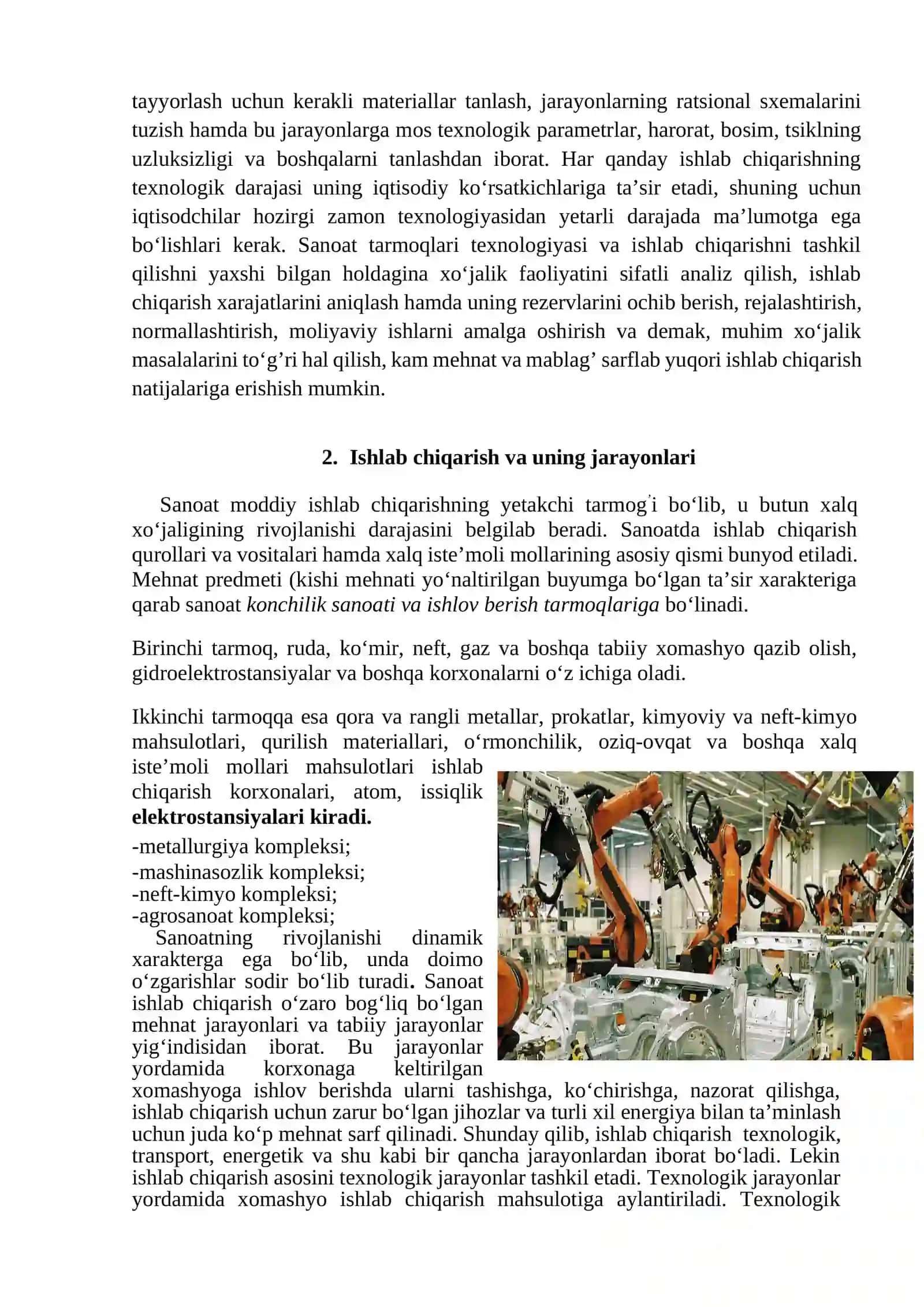Texnologik jarayonlar va ularni xalq xo‘jaligi sanoat korxonalaridagi axamiyati. To`qimachilik sanoati 2