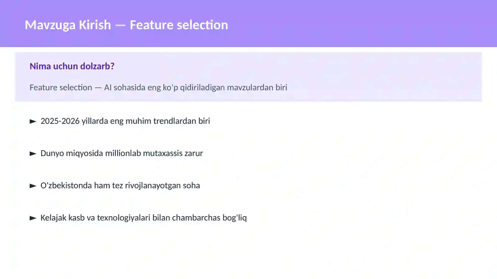 AI | MACHINE LEARNING ASOSLARI 2