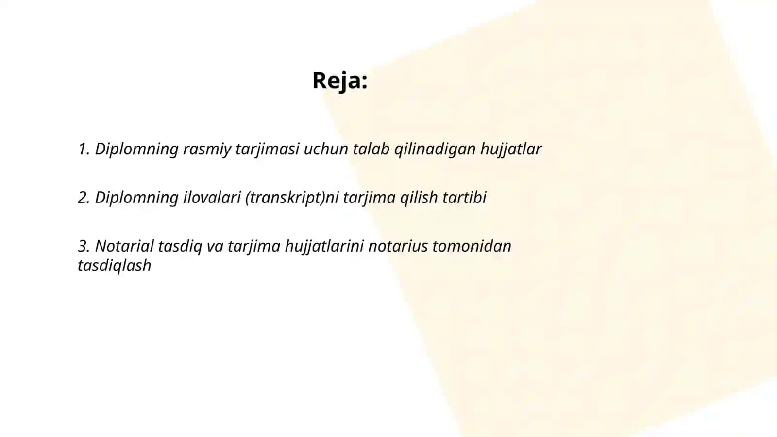 Rasmiy matnlar tarjimasi(Diplomlar) 2