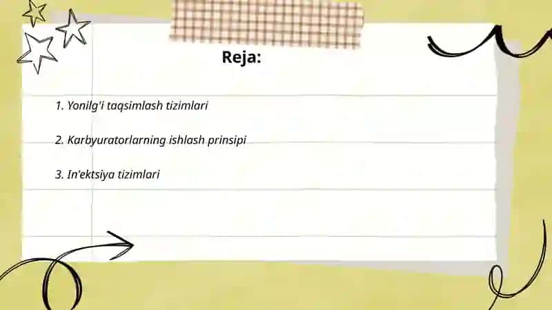 Yonilg'i taqsimlash tizimilari 2