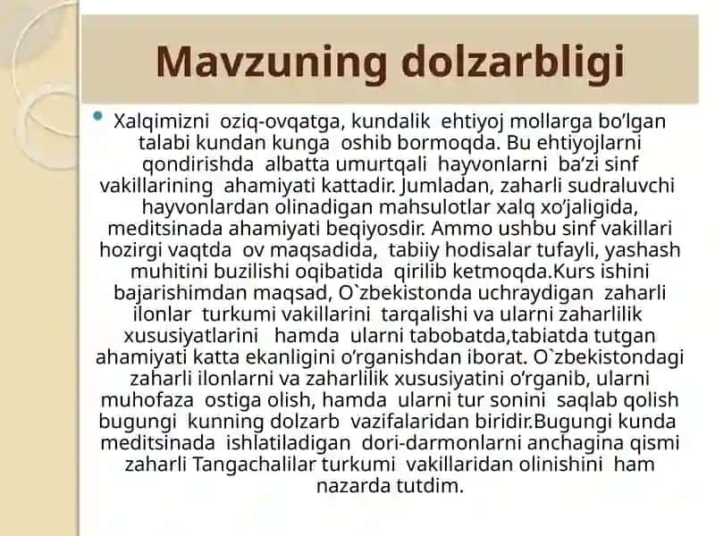 O’zbekistonda uchraydigan zaharli ilonlar va ular zaharining xususiyatlari 2