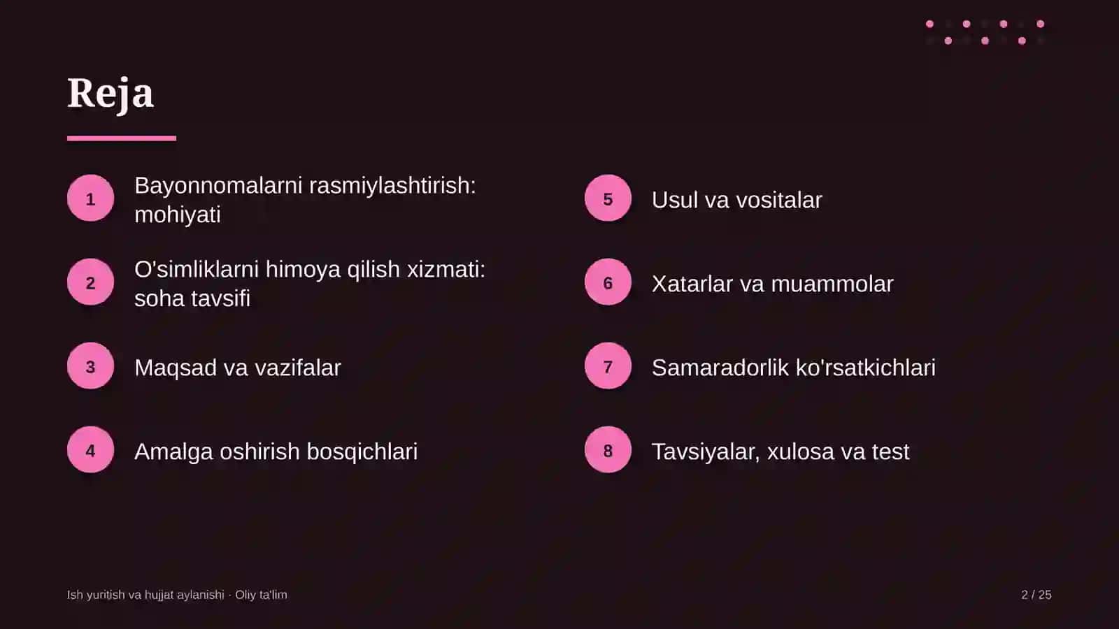 o'simliklarni himoya qilish xizmatida bayonnomalarni rasmiylashtirish 7731 2