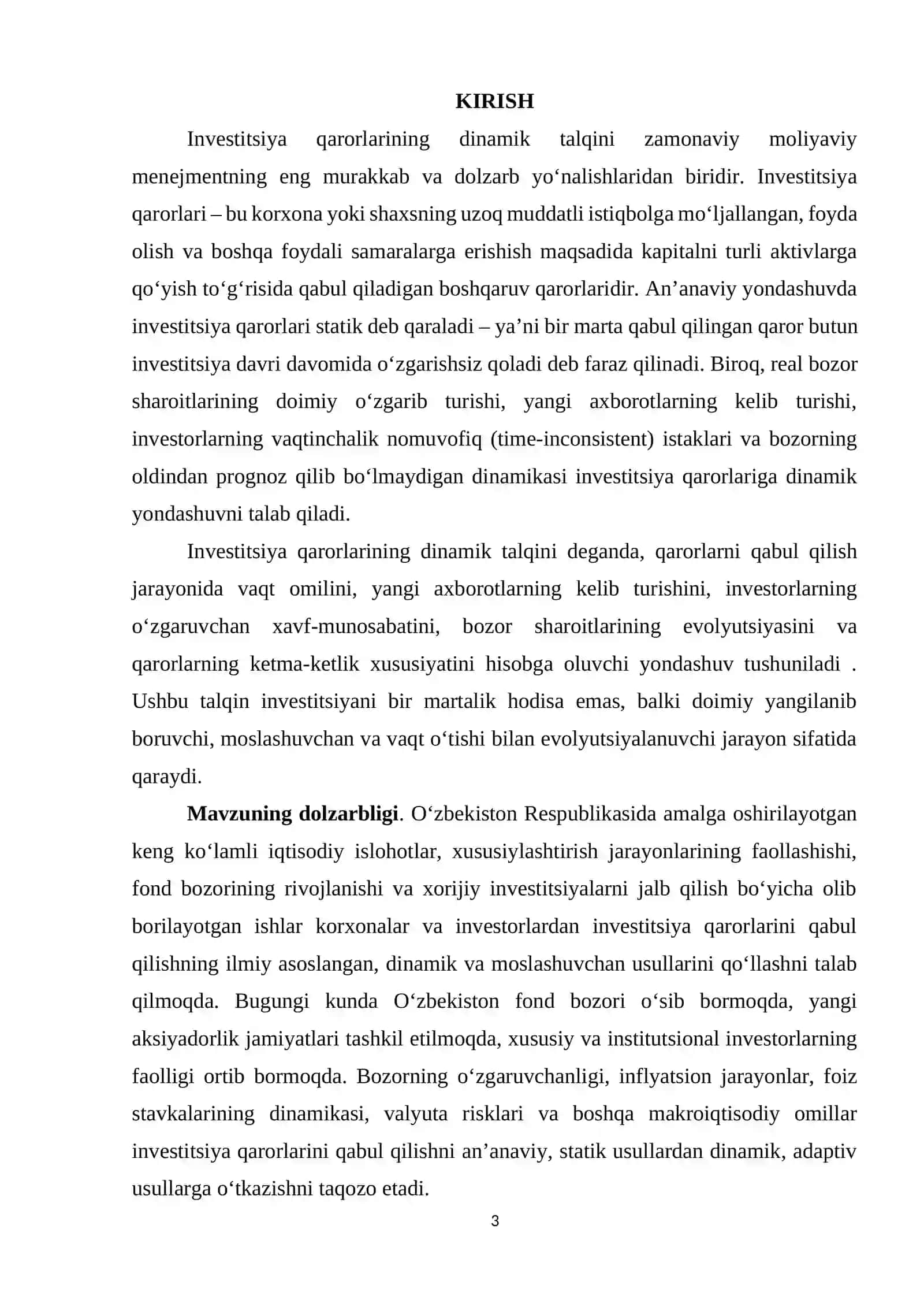 INVESTITSIYA QARORLARINING DINAMIK TALQINI 2