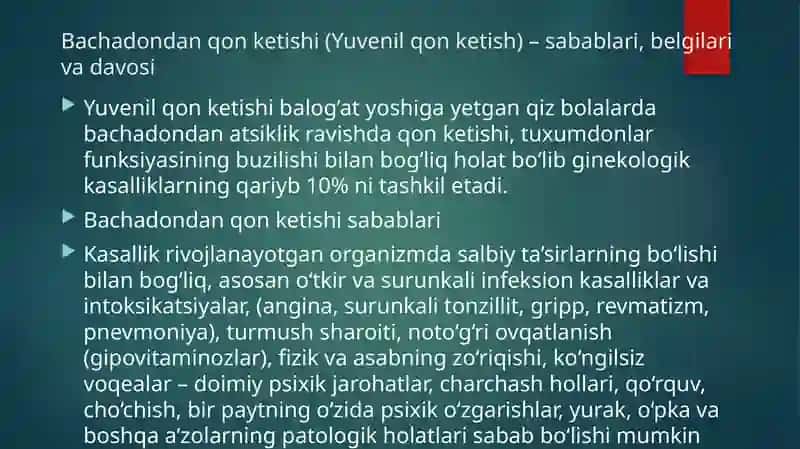 Bachadondanomalqonketishlari 2