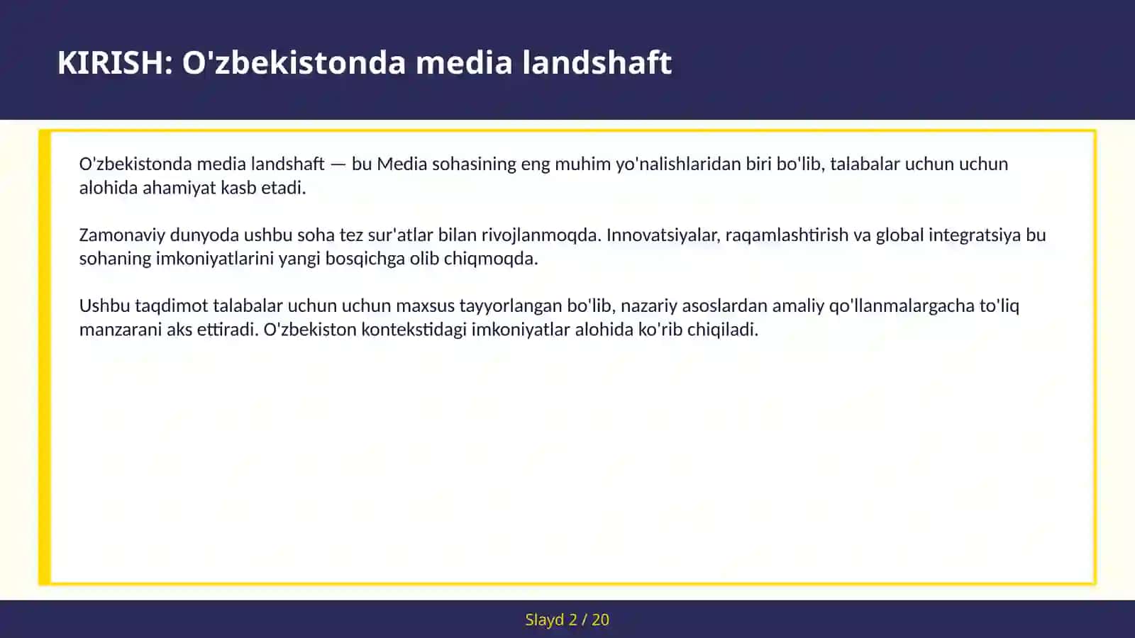 O'zbekistonda media landshaft 2