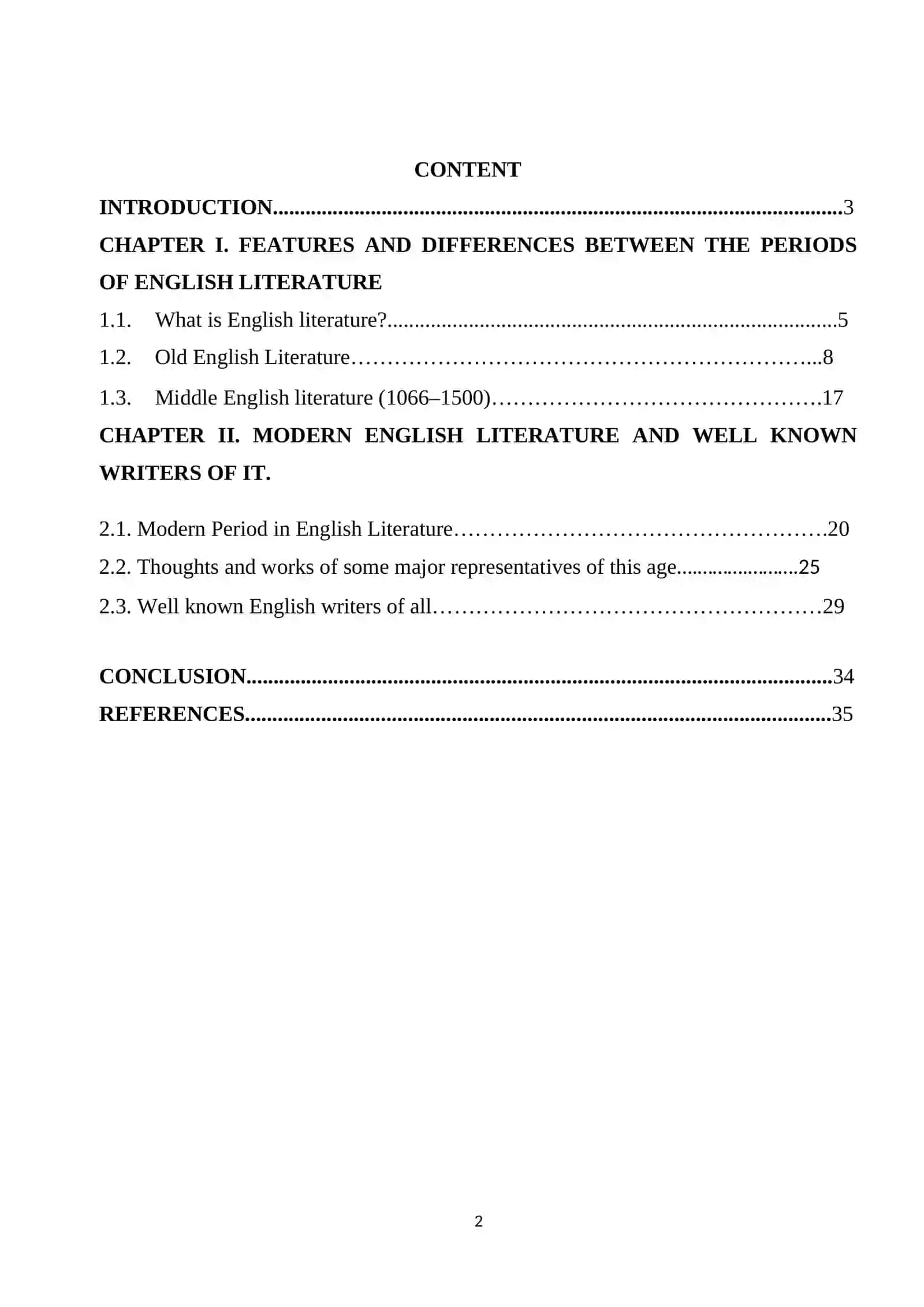 General information about English literature 2