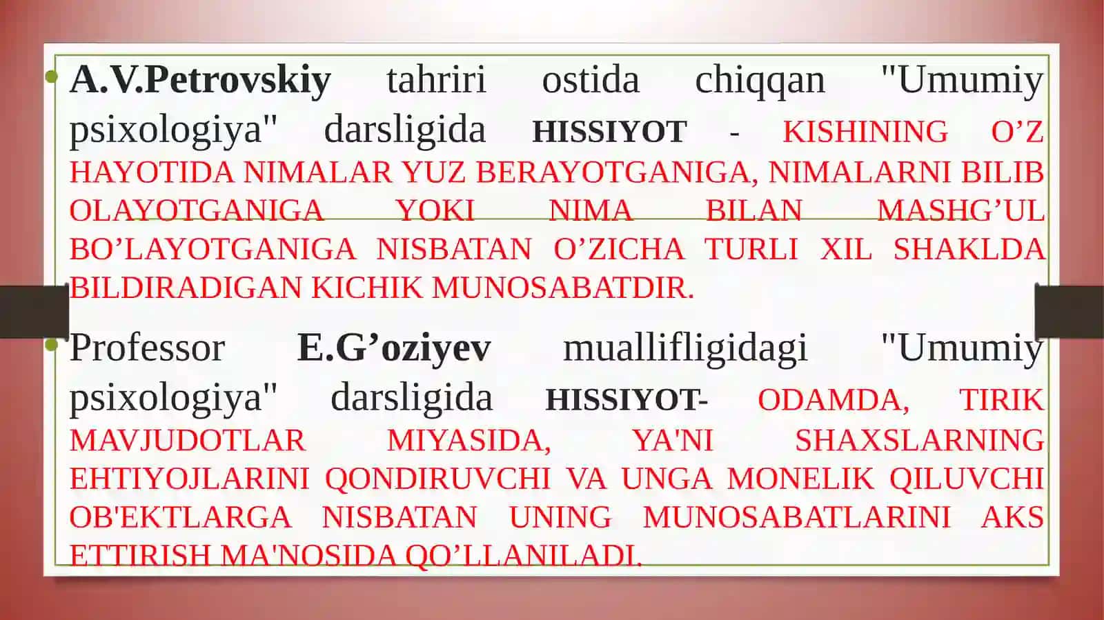 SHAXSNING HISSIY VA IRODAVIYSOHASI 2