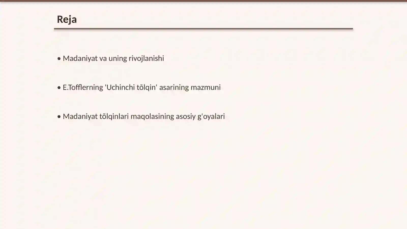 Madaniyat tõlqinlari va Uchinchi tõlqin 2