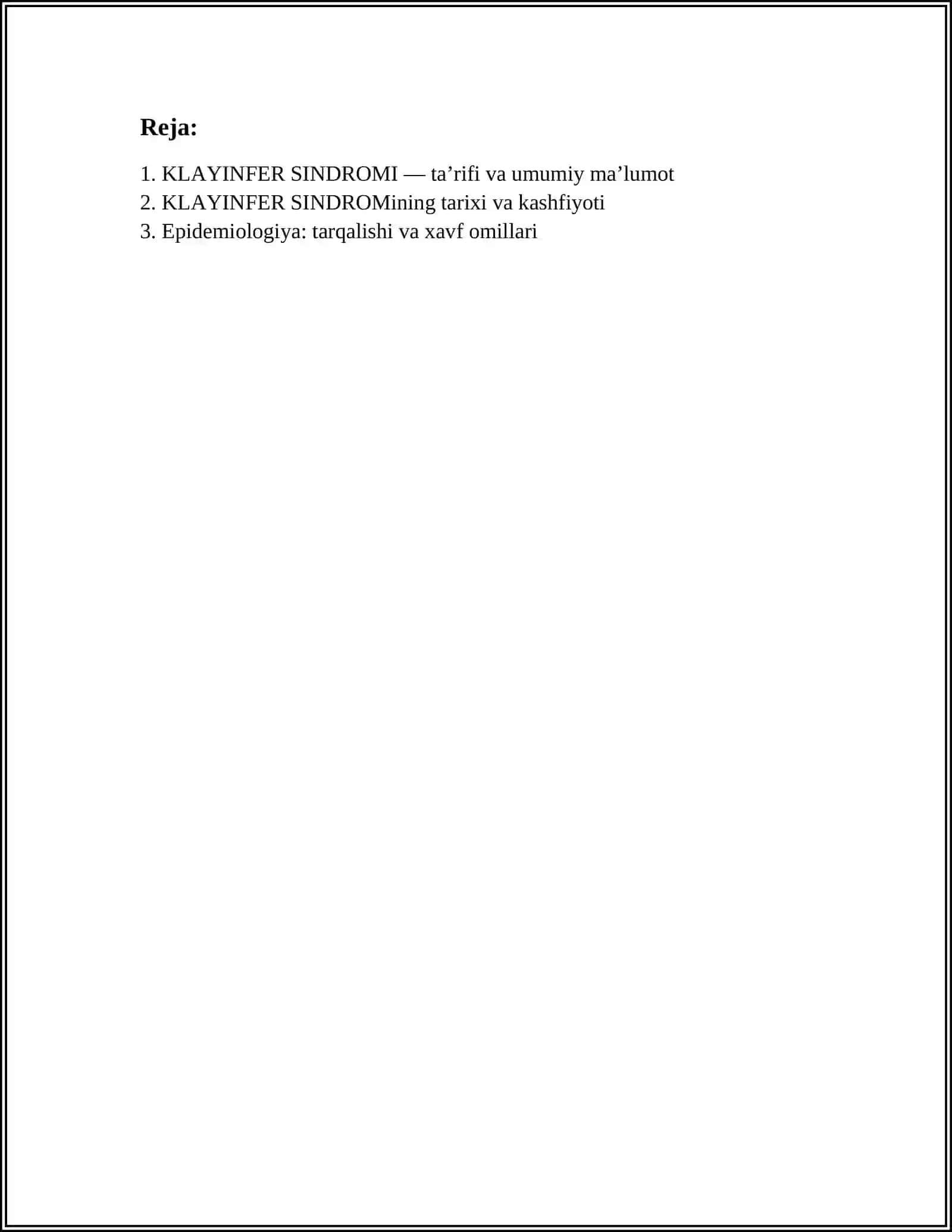 KLAYINFER SINDROMI 2