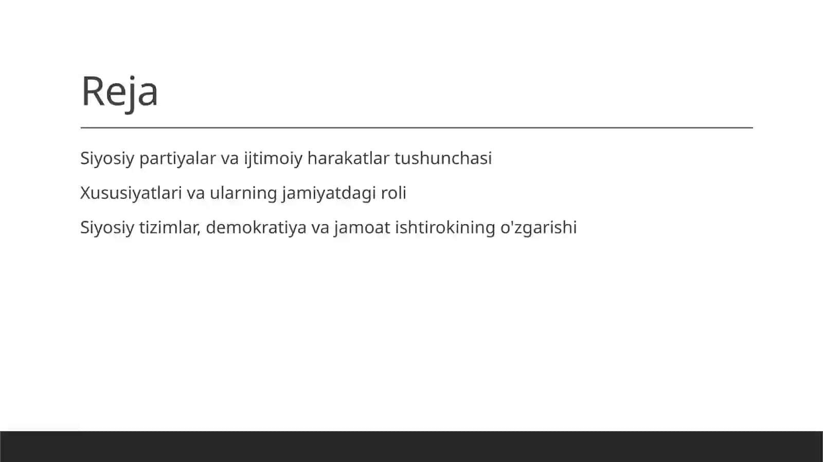Partiyalar, ijtimoiy va siyosiy harakatlar tushunchasi, xususiyatlari va ularning jamiyatdagi ijtimoiy o'rni 2