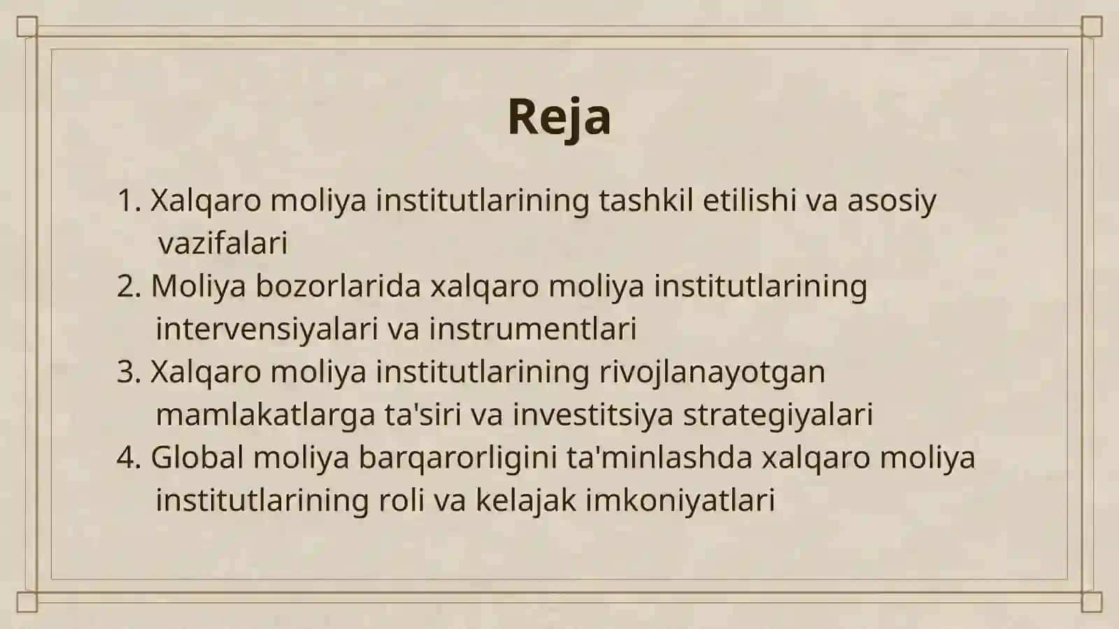 XALQARO MOLIYA INSTITUTLARINING MOLIYA BOZORLARIDAGI FAOLIYATI VA ROLI 2