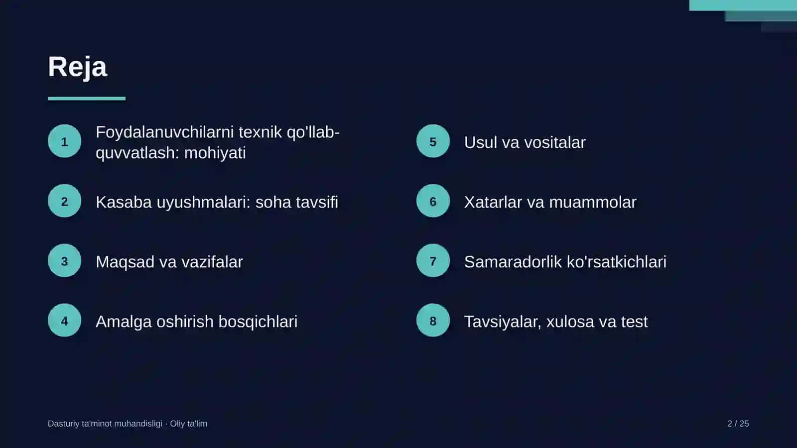 Kasaba uyushmalarida foydalanuvchilarni texnik qo'llab-quvvatlash 2