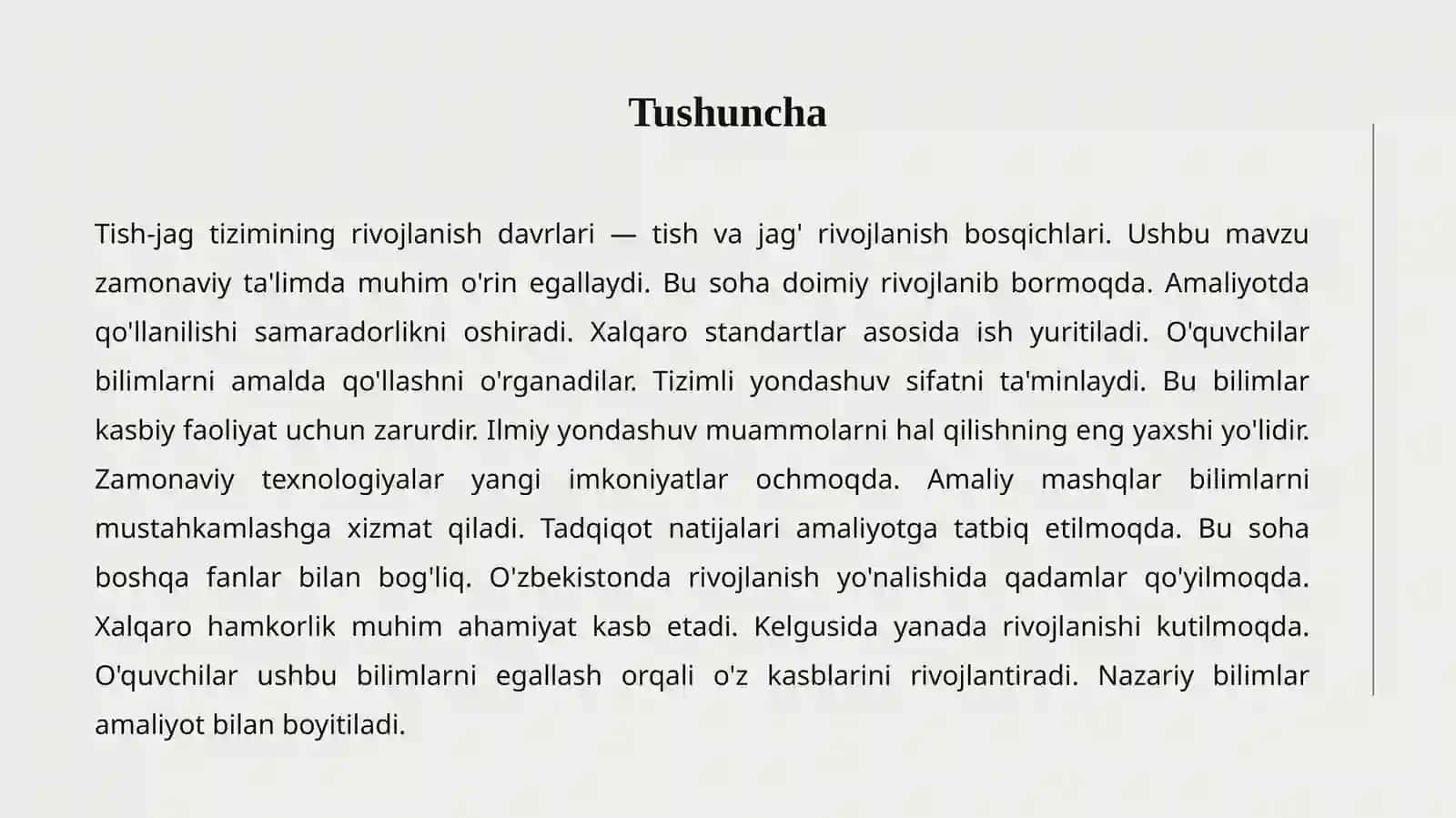 TISH-JAG RIVOJLANISHI 2
