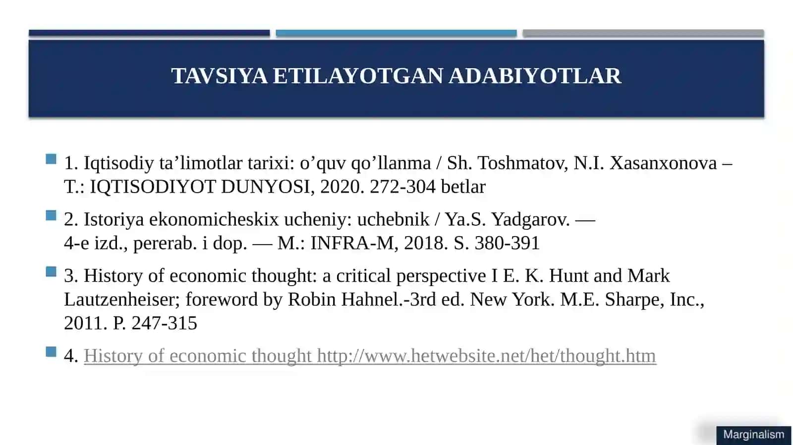 Marjinal inqilob va marjinalizm iqtisodiy ta'limotining shakllanishi 2