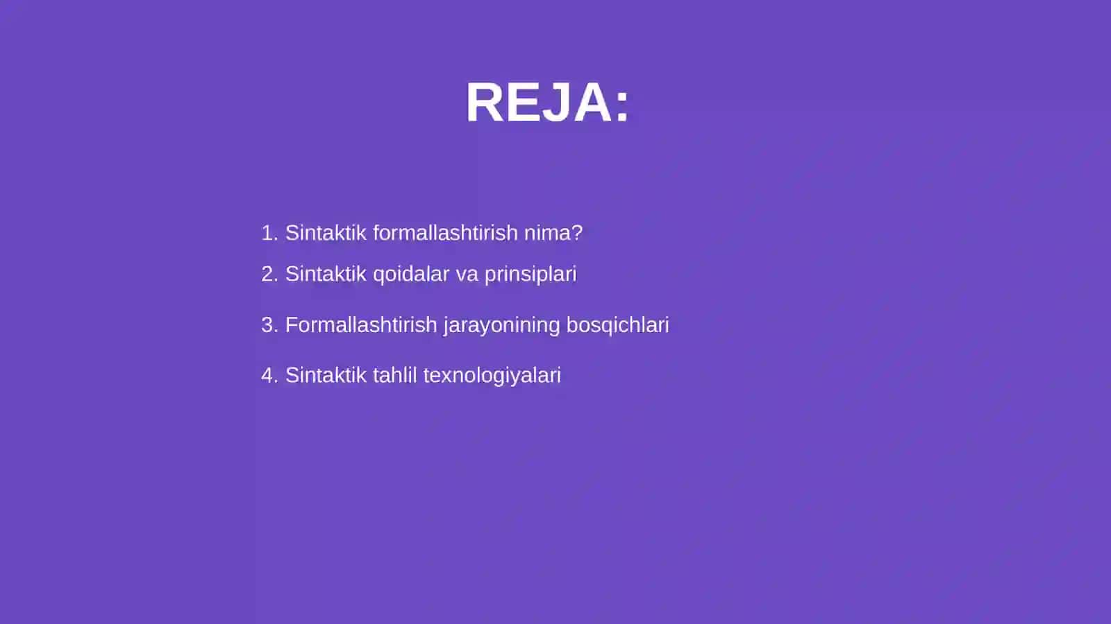 Sintaktik formallashtirish 2