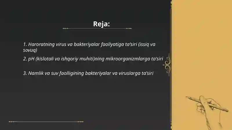 Virus va bakteriyalarga turli biolik va abiotik faktlarning tasiri 2