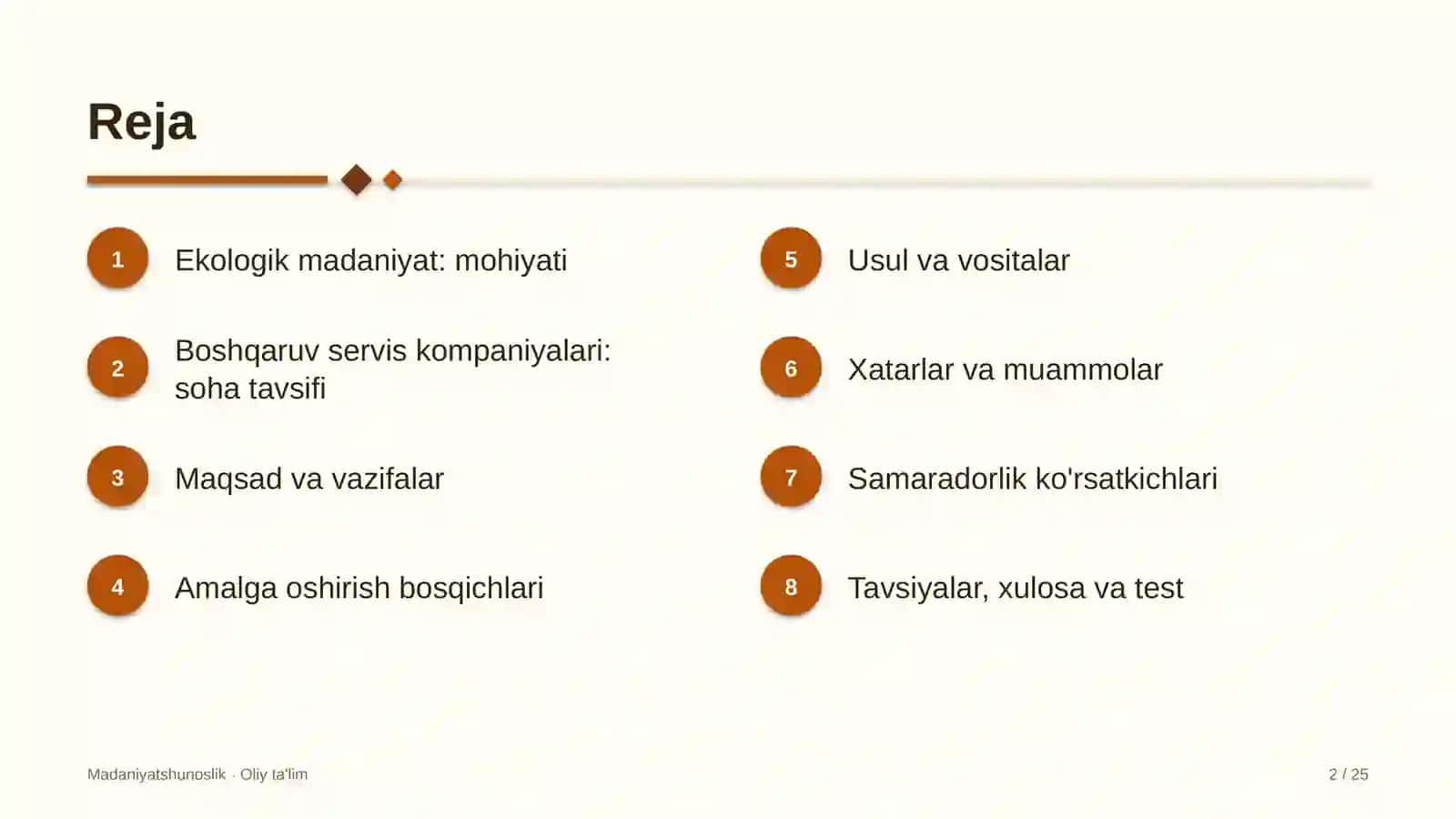 Boshqaruv servis kompaniyalarida ekologik madaniyat 2
