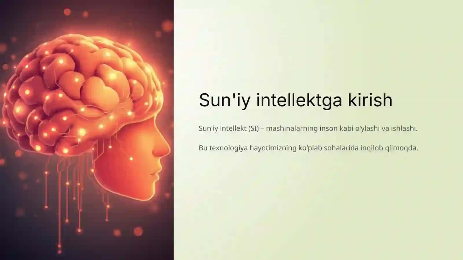 Sun'iy Intellekt bo'yicha taqdimot 2