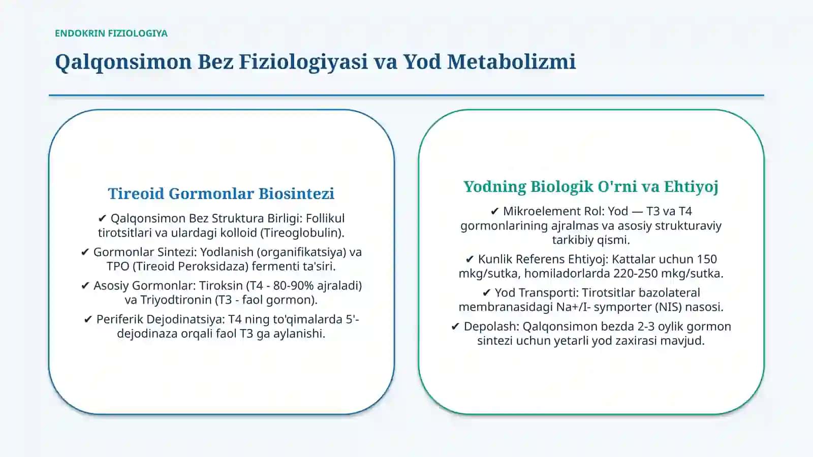 Endemik buqoq va gipotireoz: patogenezi va davolash — 15 slayd 2