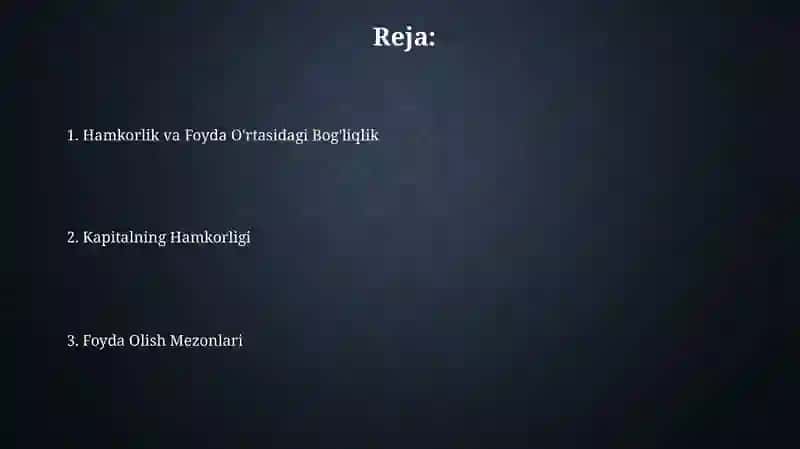 Kapitalning samaradorligi va rentabellik mezonlari 2