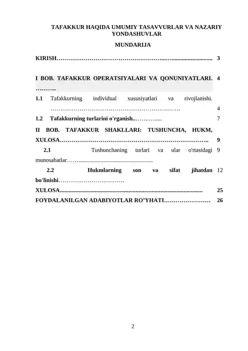TAFAKKUR HAQIDA UMUMIY TASAVVURLAR VA NAZARIY YONDASHUVLAR 2