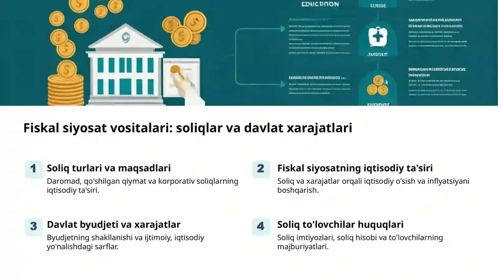 Fiskal va monetar siyosat: budjet ta'siri 2