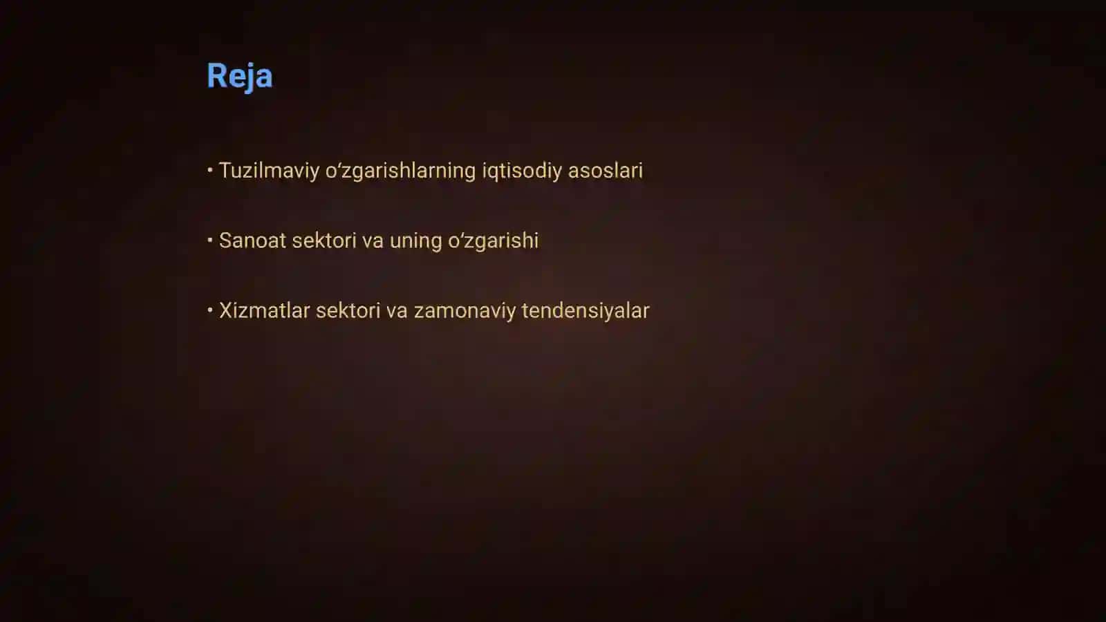 Iqtisodiy rivojlanishda tuzilmaviy oʻzgarishlar 2
