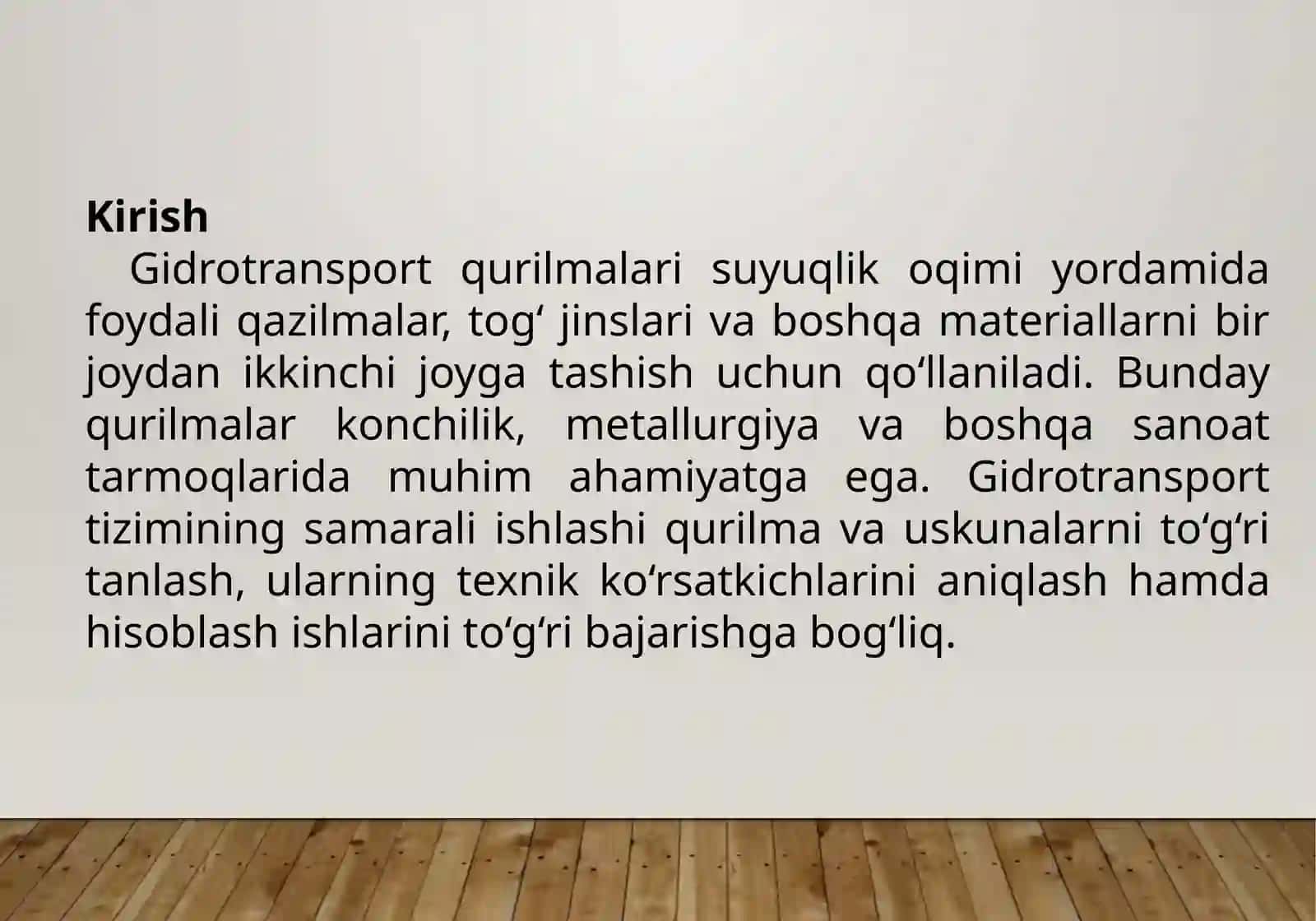 Gidrotransportqurulmalari, uskunalar va ularni hisoblash asoslari 2