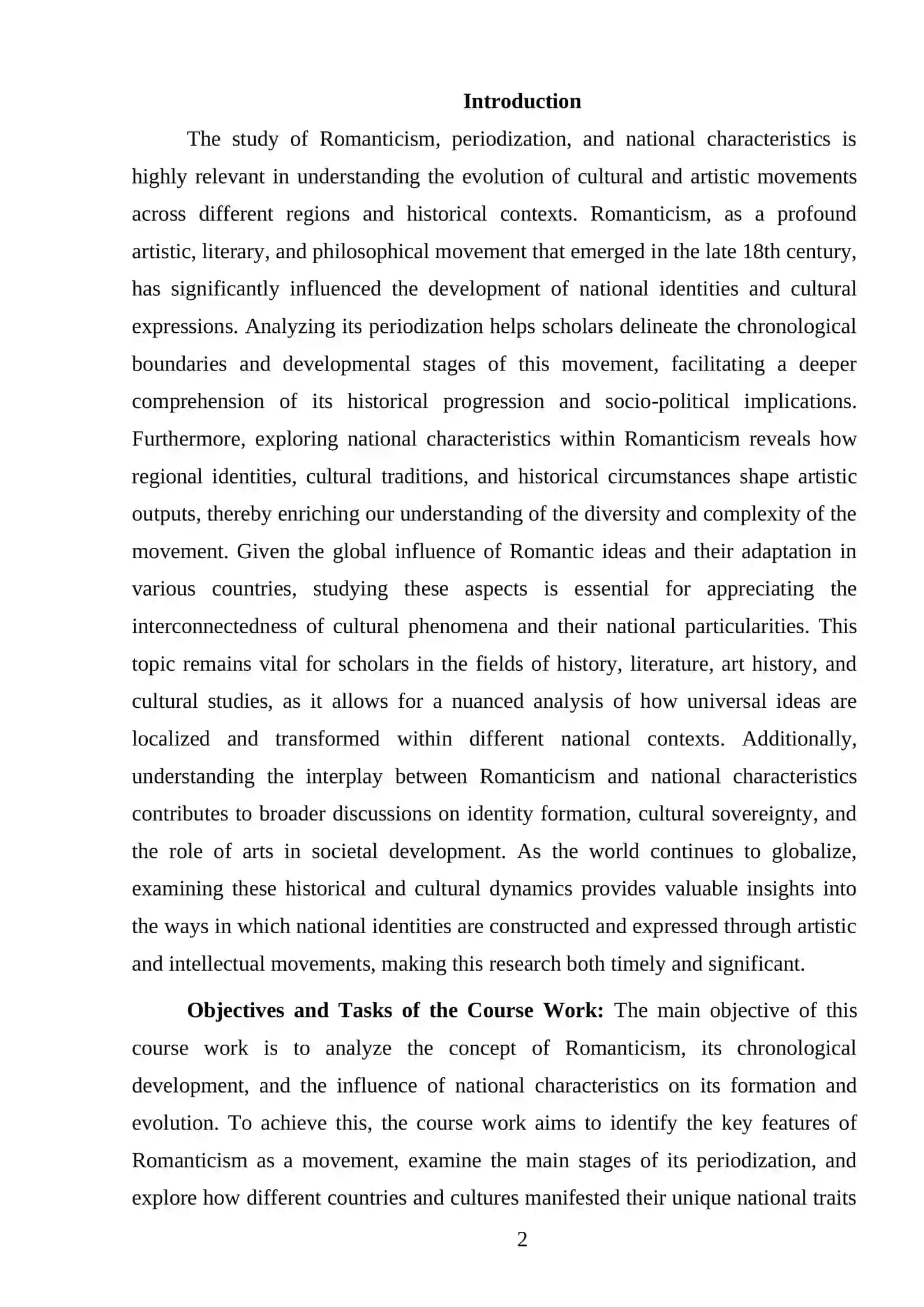 ROMANTICISM, PERIODIZATION, NATIONAL CHARACTERISTICS 2