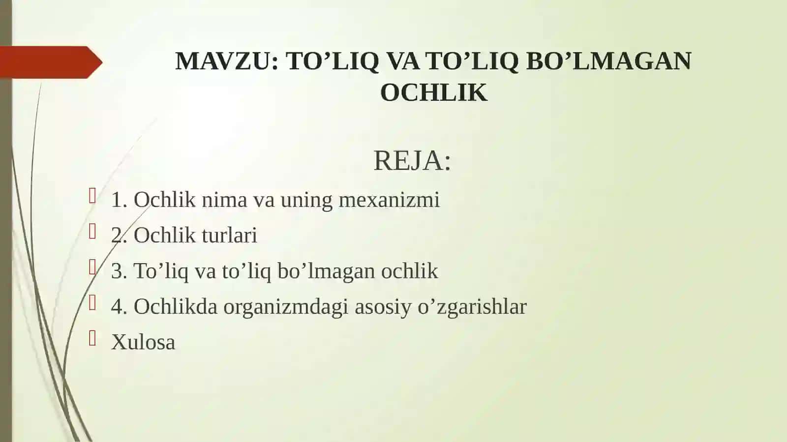 TO’LIQ VA TO’LIQ BO’LMAGAN OCHLIK 2