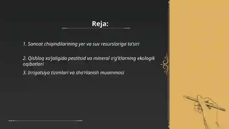 Õzbekiston sanoati va qishloq xõjaligining ekalogiyaga tasiri 2
