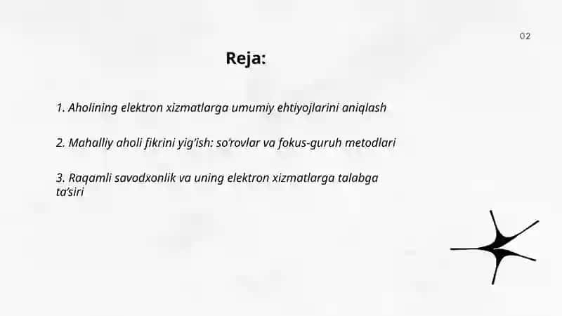 Elektron hukumatda aholidan elektron xizmatlarga bo’lgan talablarini muhokama qilish moduli 2