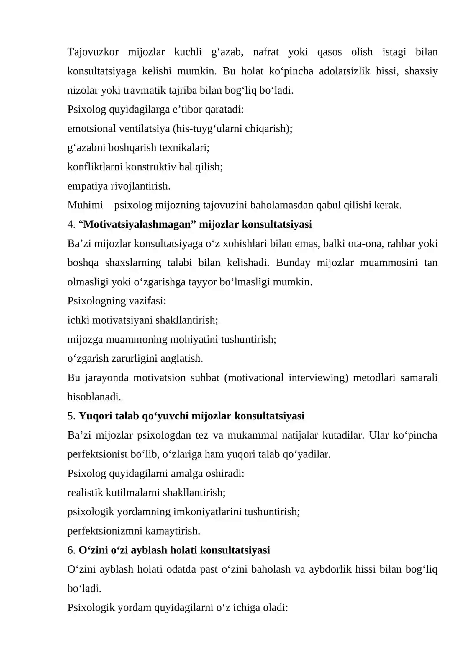 Psixologik konsultatsiyaning maxsus muammolari 2