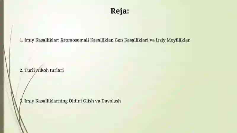 Irsiy Kasalliklar: Xromosomali Kasalliklar, Gen Kasalliklari va Irsiy Moyilliklar 2