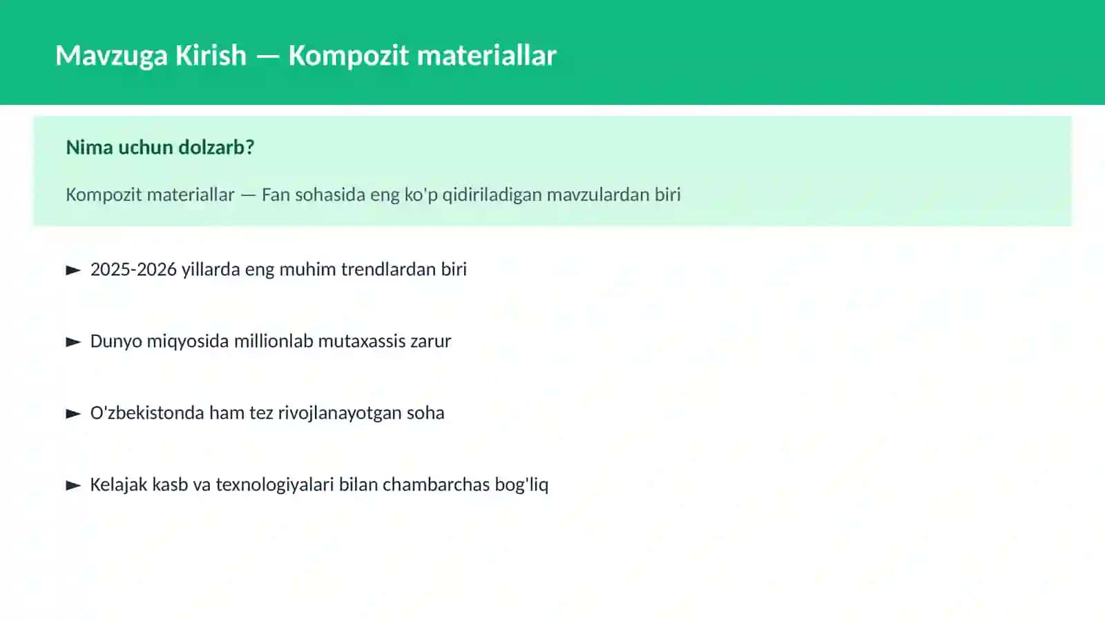 FAN | KIMYO ZAMONAVIY 2