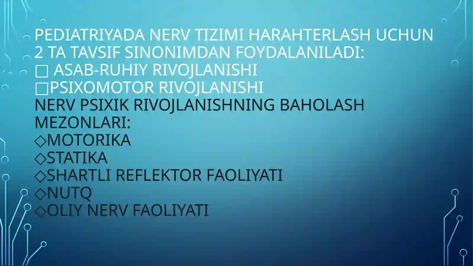 Pediatriya fakulteti 217-guruh talabasi ____O‘rinovaSevinch 2