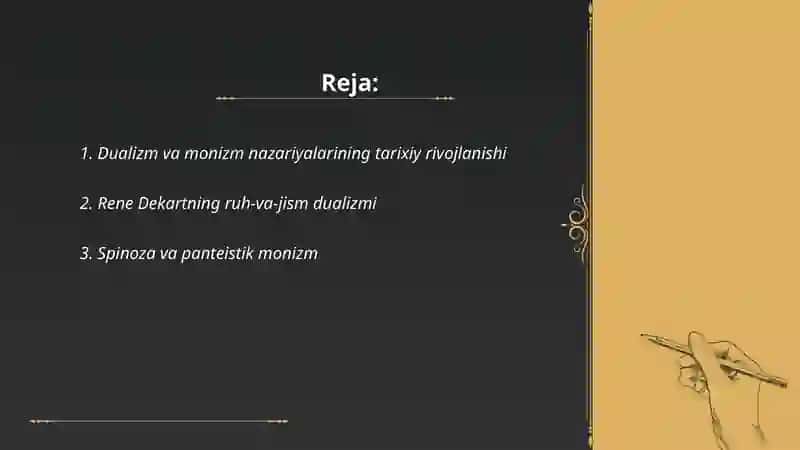 Insonni tushunishga dualizm va monizm nuqtai nazaridan yondashuv 2