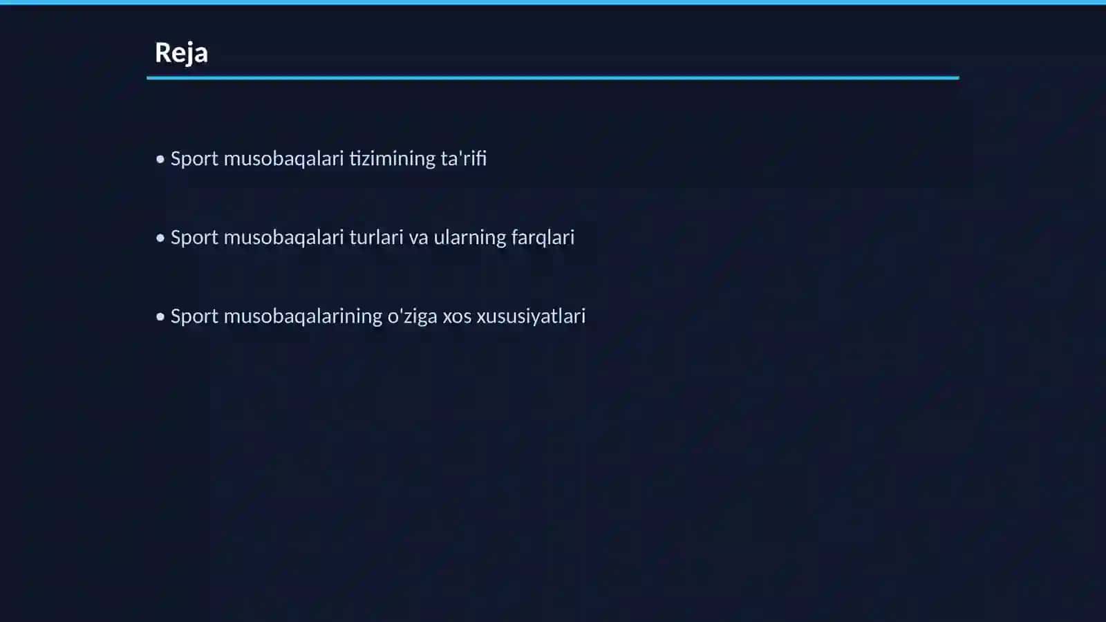 Sport musobaqalari tizimi va sportda musobaqa faoliyatining oʻziga xos xususiyatlari 2