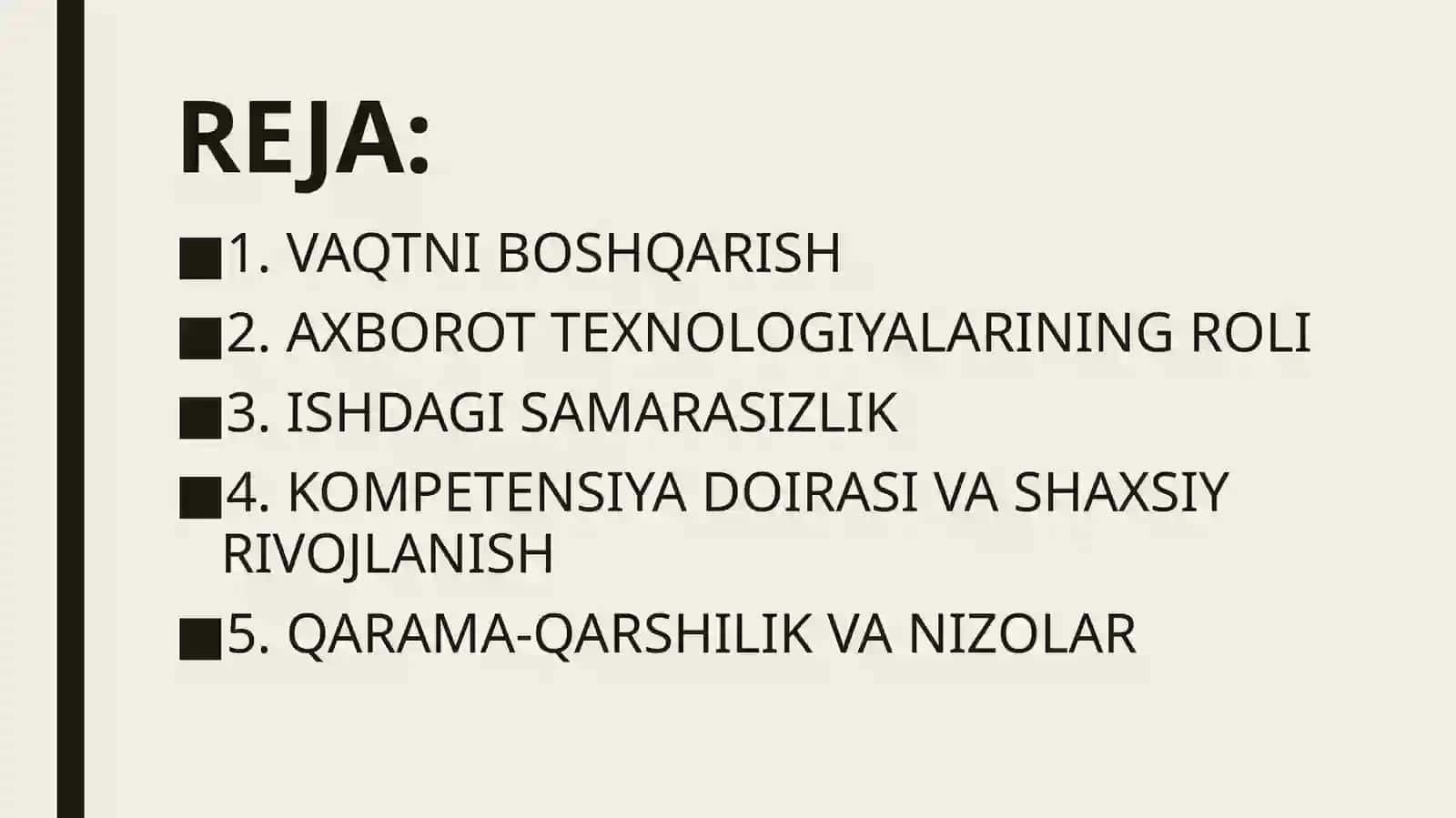 SHAXSIY SAMARADORLIK VA MUNOSABATLAR 2