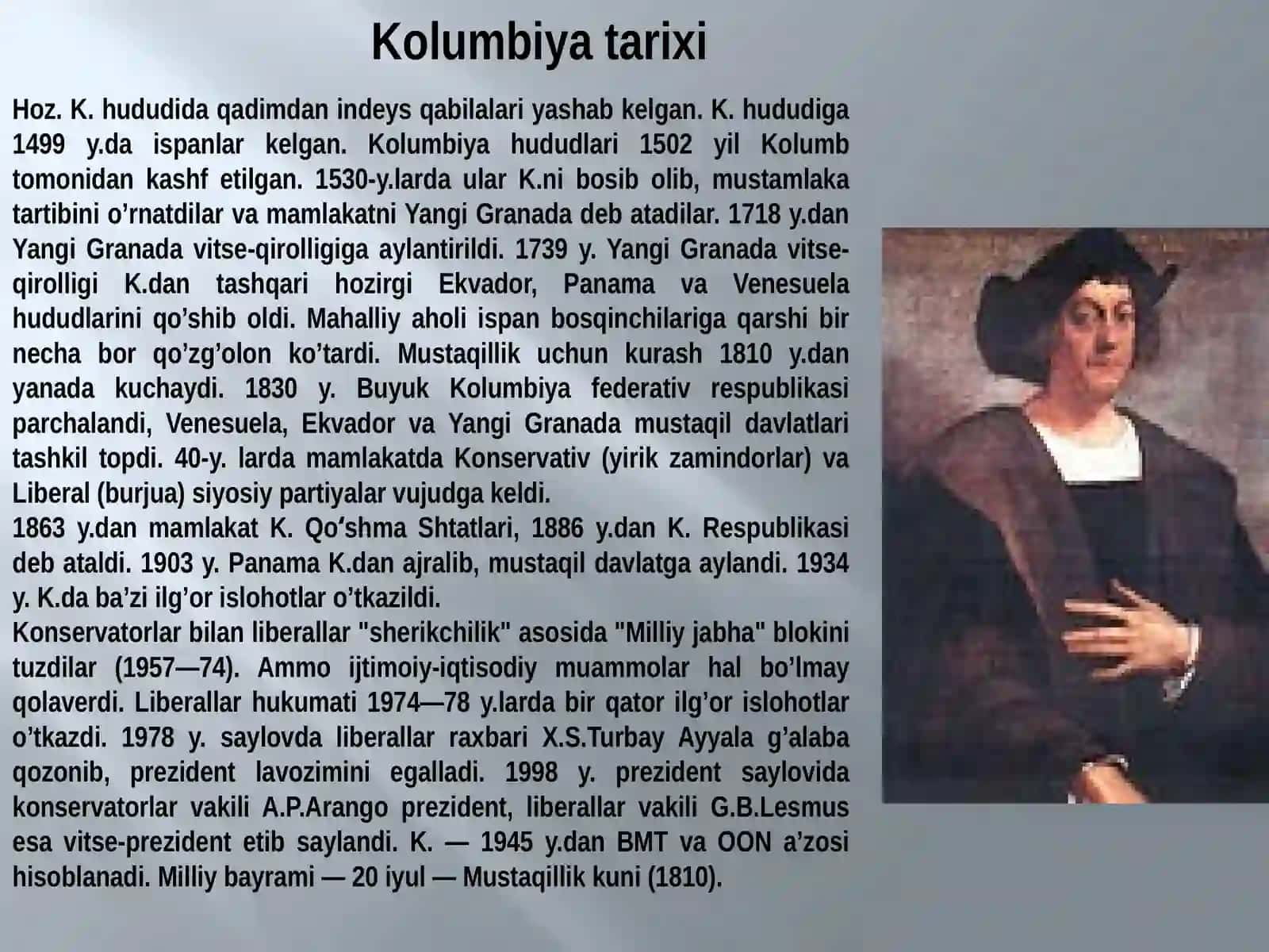 Kolumbiyahaqida 2