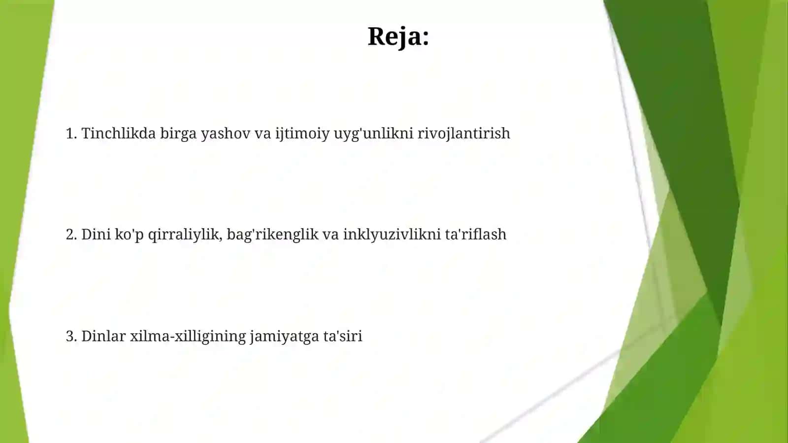 Diniyplyuralizm,diniytolerantlik,bag'rikenglikningjamiyathayotidagiörni 2