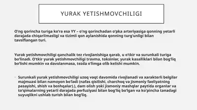 Yurak yetishmovchiligi 2