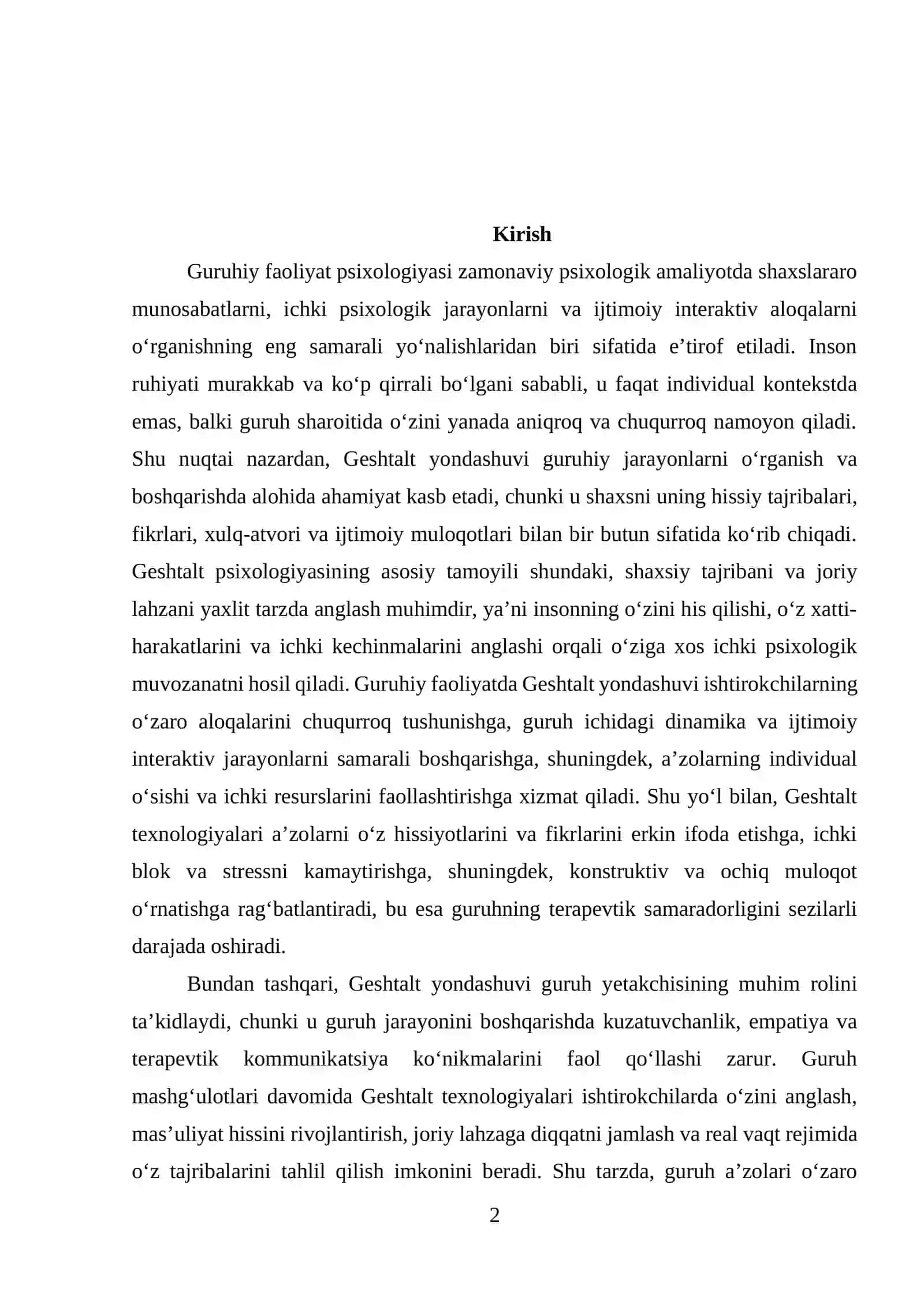 Geshtalt yondashuv asosida amaliy trening dasturi 2
