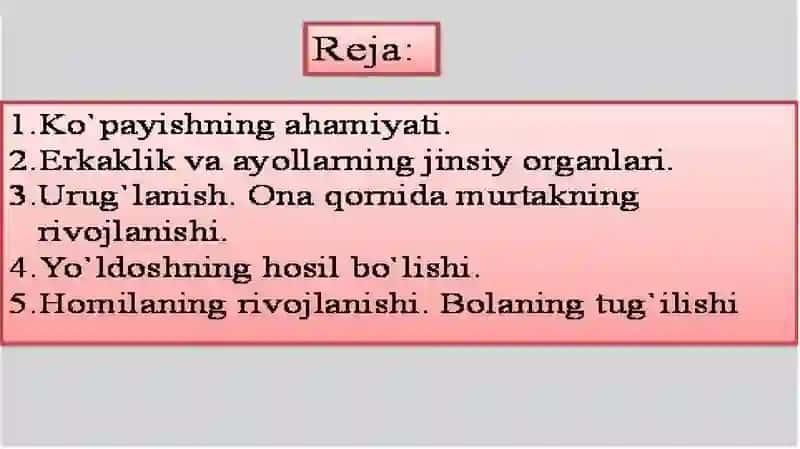 Ko‘payish organlari Ko‘payishning ahamiyati 2