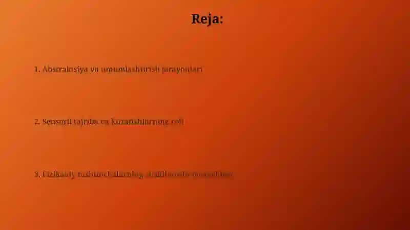 Fizikaviy tushunchalarning shakllanishi bosqichlari 2