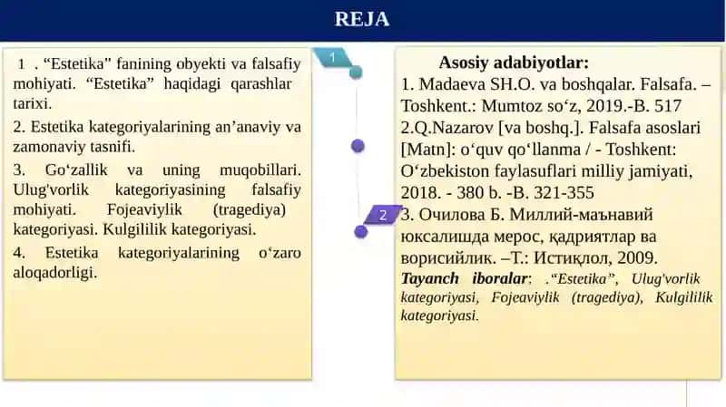 Nafosat falsafasi (Estetika) 2