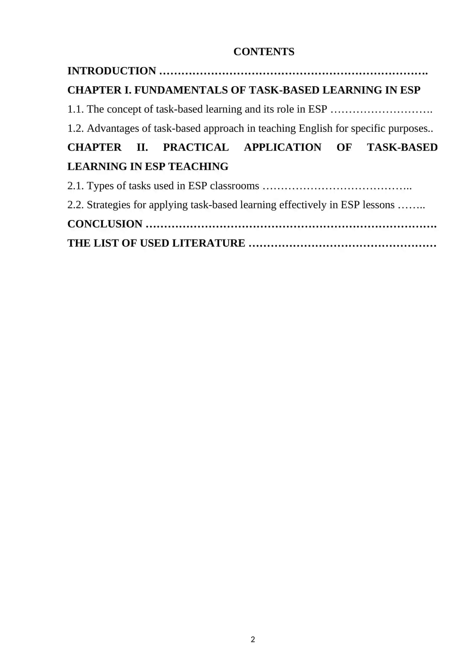 USING TASK-BASED LEARNING IN ESP CLASSROOMS 2