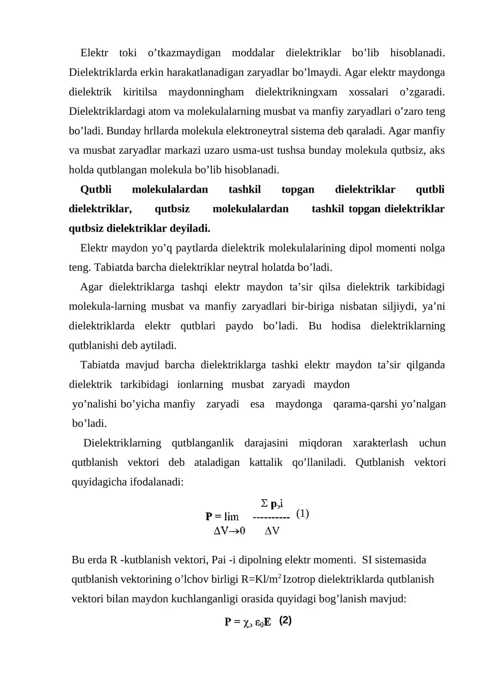 Dielеktriklаrdа elеktr mаydоn 2