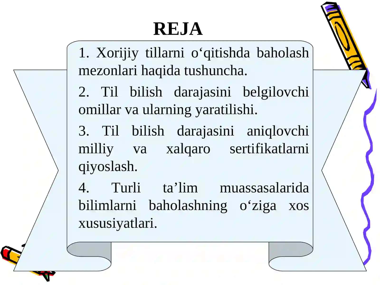 Til o‘qitishda bilimni baholash 2