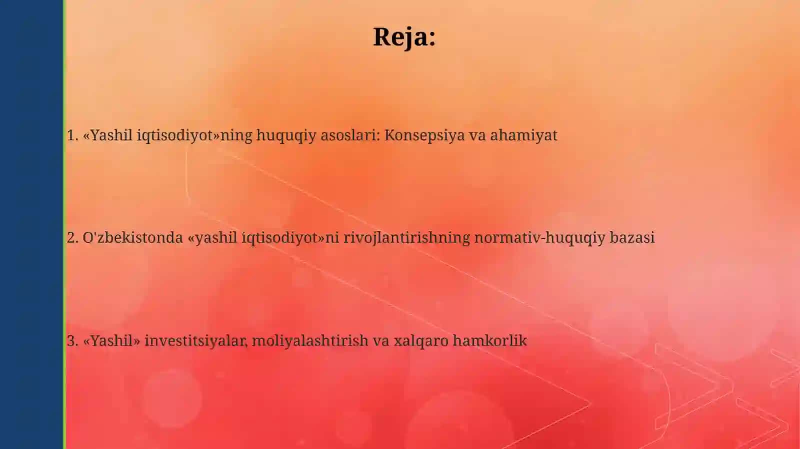 "Yashil iqtisodiyot"ning huquqiy asoslari 2